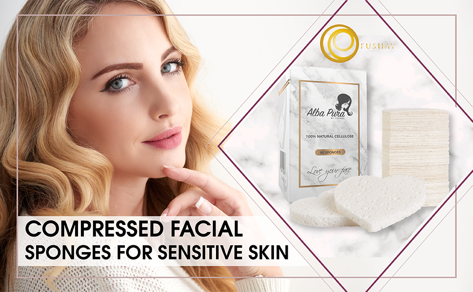 Compressed Facial Sponges for Sensitive Skin 40 count |  Alba Pura by Fushay