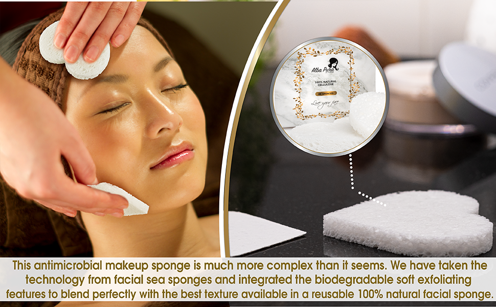 Compressed Facial Sponges for Sensitive Skin 40 count |  Alba Pura by Fushay