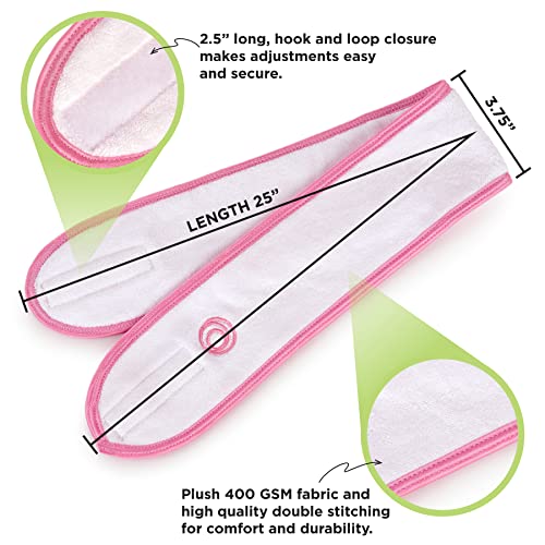 Spa Headband 5 pack Premium Professional Estheticians Luxury Facial and makeup hair band | Stretchable Microfiber| POSH by Fushay