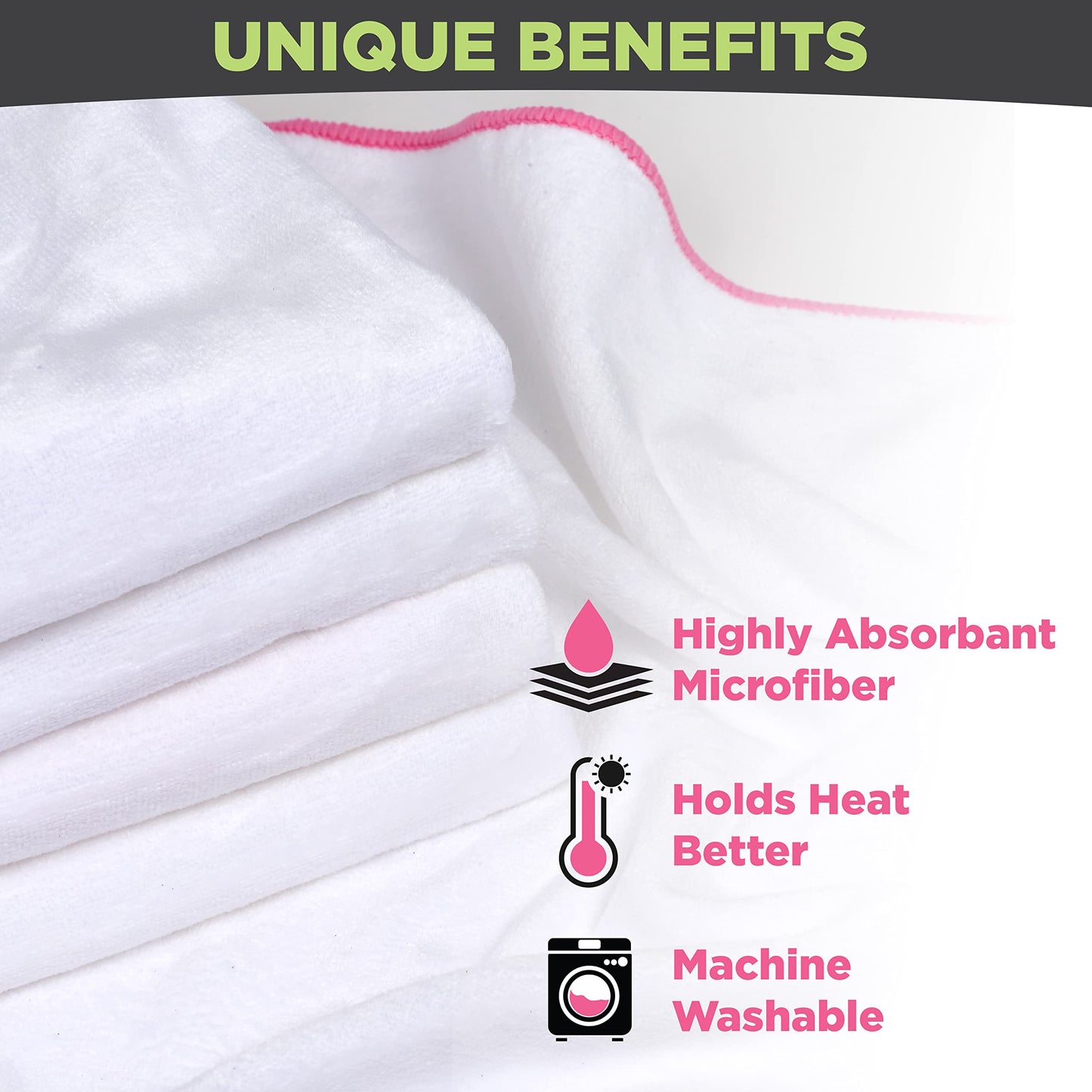Professional Facial Towels for Estheticians - Soft Microfiber Facial Cloth Towels with Split Design for Day Spa and Salon - 5Pack