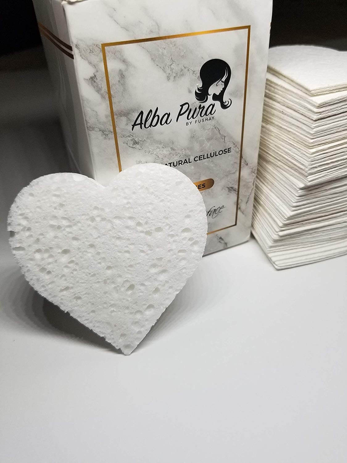 Compressed Facial Sponges for Sensitive Skin 80 count | Alba Pura by Fushay