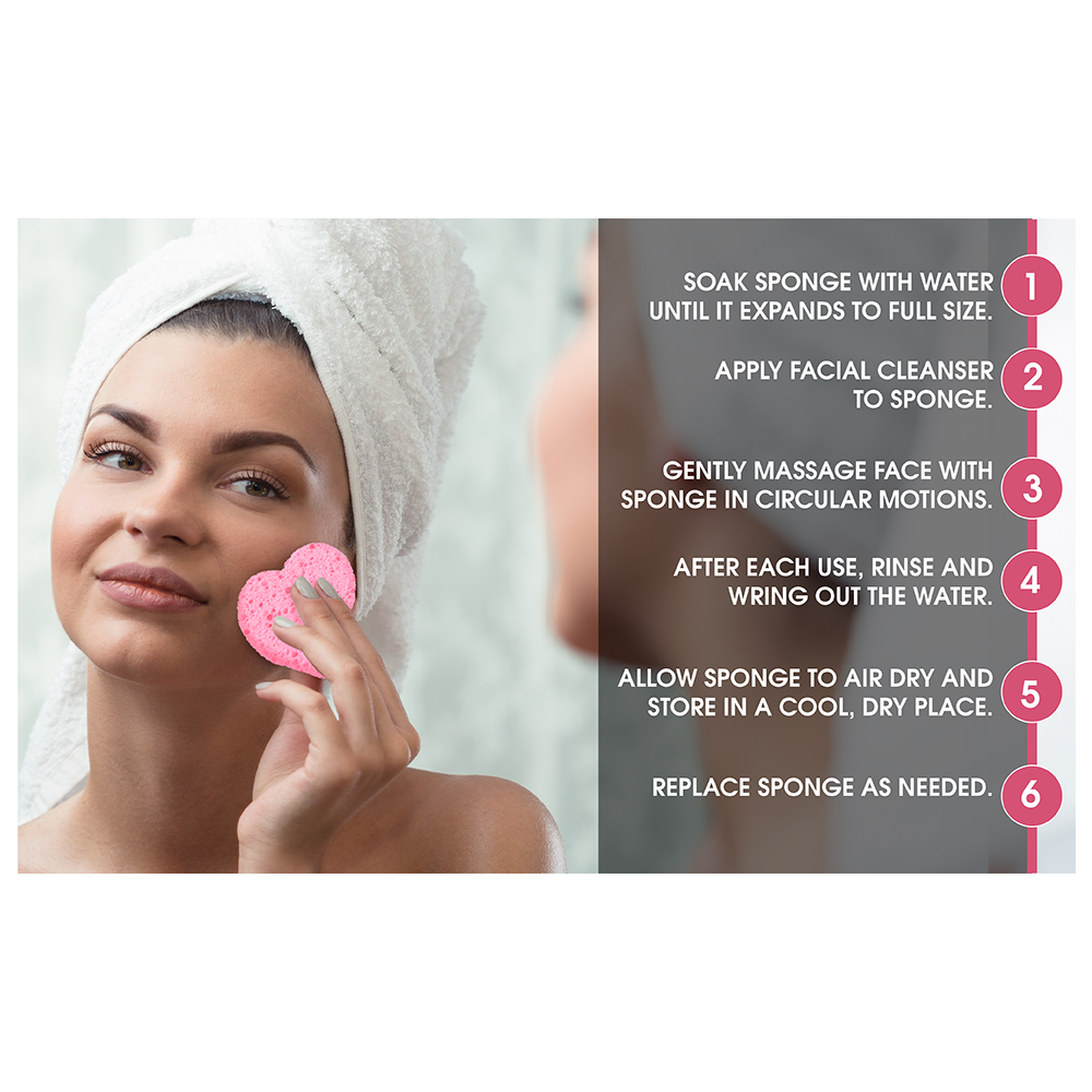 Facial Sponges Compressed Natural Cellulose Sponge for Face Cleansing, Professional use Deep clean