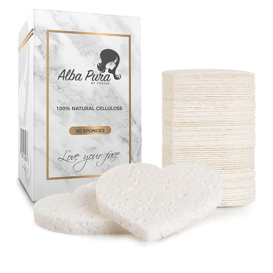 Compressed Facial Sponges for Sensitive Skin 80 count |  Alba Pura by Fushay